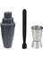 Siyah Kokteyl Tokmağı 20.7 cm, Polikarbon Shaker, Jigger 2/4 cl, 700 cc 1