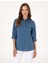 Kadın Açık Indigo Slim Fit Uzun Kollu Gömlek 50313589-VR073 1