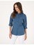 Kadın Açık Indigo Slim Fit Uzun Kollu Gömlek 50313589-VR073 3