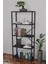 Metal Kitaplık 5 Raflı Dekoratif Kitaplık 150 cm - Siyah 1