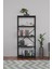 Metal Kitaplık 5 Raflı Dekoratif Kitaplık 150 cm - Siyah 3