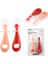 Silikon Bebek Mama Kaşık Seti, Diş Kaşıyıcı, 2 Li Set, Kırmızı Pembe 7