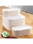 4 Adet Elastik Bantlı Istiflenebilir Pratik Saklama Kabı Seti 2X(1100 Ml) 2X(2600 Ml) Bej 2