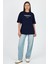 Laci Yazı Baskılı Bisiklet Yaka Oversize Tişört 6056 3