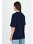 Laci Yazı Baskılı Bisiklet Yaka Oversize Tişört 6056 5