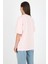 Pudra Yazı Baskılı Bisiklet Yaka Oversize Tişört 6056 5