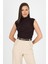 Acı Kahve Kolsuz Büzgülü Sandy Bluz 2430 1