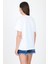 Beyaz Yazı Baskılı %100 Pamuk Oversize Tişört 2150-10M 5