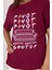 Bordo Yazı Baskılı %100 Pamuk Oversize Tişört 2150-10M 4