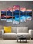 5 Parça Ahşap Göl Kayık Manzara Duvar Dekoru Salon Oturma Yatak Odası Için 110X60CM Tablo Seti 1
