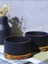 Çizgili Siyah Tealight Mumluk 2’li Set – Modern El Yapımı Dekoratif Mumluk 3