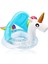 Gölgelikli Flamingo Figürlü Bebek Deniz Simidi 1-6 Yaş+Intex Şişirme Pompası+1 Adet Onarım Yaması 3