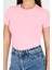 Pembe Viskoz/yumuşak Kumaş Slim Fit Tişört 1468 4