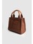 Kadın Keten Tote Bag Çanta Kahve 1