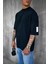 Erkek Oversize Fitilli Bisiklet Yaka T-Shirt Siyah 2