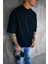 Erkek Oversize Fitilli Bisiklet Yaka T-Shirt Siyah 3