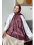 Retro Desen Soft Şal Bordo 1