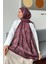 Retro Desen Soft Şal Bordo 3