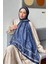 Retro Desen Soft Şal Indigo 1