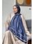 Retro Desen Soft Şal Indigo 3