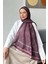 Retro Desen Soft Şal Bordo 2