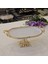Metal Çerçeveli Döküm Ayaklı Oval Porselen Servis Tabağı 30X16 cm 3