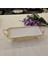 Metal Çerçeveli Dikdörtgen Porselen Servis Tabağı 30X15 cm 1