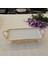 Metal Çerçeveli Dikdörtgen Porselen Servis Tabağı 30X15 cm 2