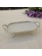 Metal Çerçeveli Oval Porselen Servis Tabağı 25X15 cm Gümüş 1