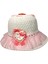 6-12 Yaş Kız Çocuk Beyaz Pembe Renk Kalp Fiyonk Çiçek Figürlü Merserize Yazlık Şapka 4
