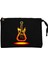 Electro Guitar Fire Siyah Clutch Astarlı Cüzdan / El Çantası 1