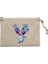 Güvercin Sulu Boya Krem Clutch Astarlı Cüzdan / El Çantası 1