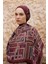 Bordo Ed Scarf Sunrise Geometrik Desen Şal 2