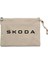 Skoda Text Krem Clutch Astarlı Cüzdan / El Çantası 1