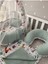 Babynest Yeşil Örgü Pike ve Orman Desen Ponponlu 6 Parça Jaju-Babynest Anne Yanı Set 3