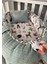 Babynest Yeşil Örgü Pike ve Orman Desen Ponponlu 6 Parça Jaju-Babynest Anne Yanı Set 4