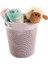 Üçsan Plastik Damla Desenli Çok Amaçlı Evlerin Vazgeçilmezi Pembe Sele Yuvarlak Sepet 12 Lt 30X20 cm 1