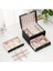 Üç Katmanlı Çok Fonksiyonlu Yeşil Takı ve Mücevher Kutusu, Kumaş Malzeme, 3 Parça 3
