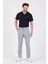 Theseason Erkek Açık Gri Likralı Kırışmaz Lastikli Comfort Fit Chino Pantolon 4