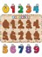 Sevimli Rakamlar Ahşap Puzzle, Bir, Iki, Üç, Dört Bul-Tak Eğitici ve Öğretici Yapboz 3