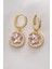 Mulvxxmd XDN02 Pirinç Gold Renk Pembe Zirkon Taşlı Detay Ay Küpe (Mulvix) 1