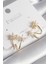 Mulvxxmd XDN02 Pirinç Gold Renk Zirkon Taşlı Çiçek Model Kadın Küpe (Mulvix) 1