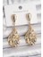 Mulvxxmd XDN02 Pirinç Gold Renk Sallantı Damla Model Top Detay Kadın Küpe (Mulvix) 1