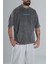 Breakout Yıkamalı Antrasit Oversize Tasarım T-Shirt 1