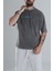 Breakout Yıkamalı Antrasit Oversize Tasarım T-Shirt 3