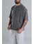 Breakout Yıkamalı Antrasit Oversize Tasarım T-Shirt 4