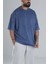 Yıkamalı Mavi Oversize T-Shirt 1