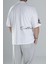 Erkek Beyaz Oversize Yama Desenli Tasarım T-Shirt COC1301 4