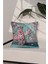 Floral Leopard Pembe Kurdeleli Çiçekli Leopar Kırlent Kılıfı – 43X43CM 1