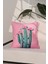 Blooming Cactus Çiçekli Kaktüs Illüstrasyonlu Kırlent Kılıfı – 43X43CM 1